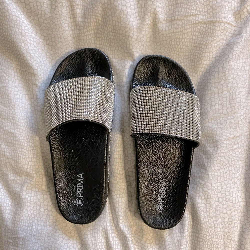Sparkly Slip On Slides